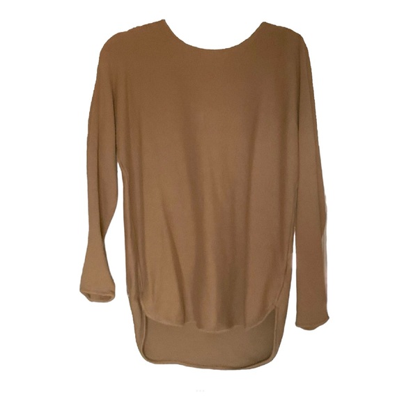 Michael Kors Cocoa Sweater High Low Zipper Slits - Picture 1 of 6